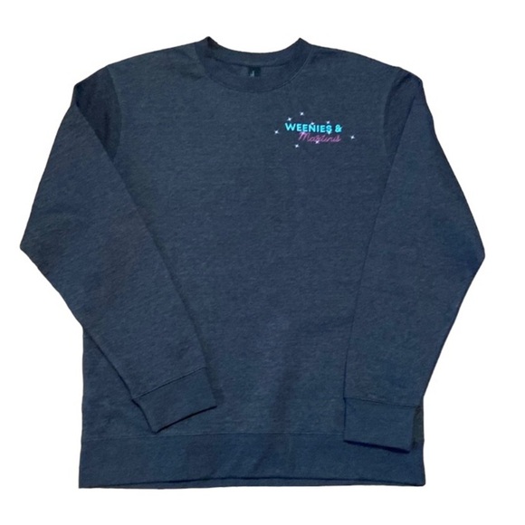 District V.I.T. Fleece Gray Weenies & Martinis Sweatshirt Size Large - Picture 1 of 10